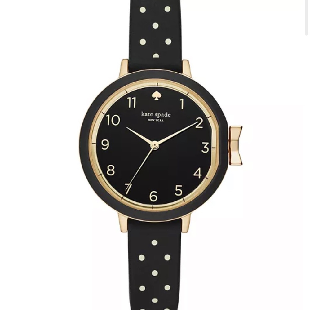 Kate Spade New York Silicone Strap Polka Dot Watch